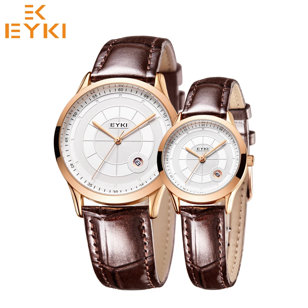 EYKI Роскошные брендовые модные парные часы для мужчин и женщин водонепроницаемые