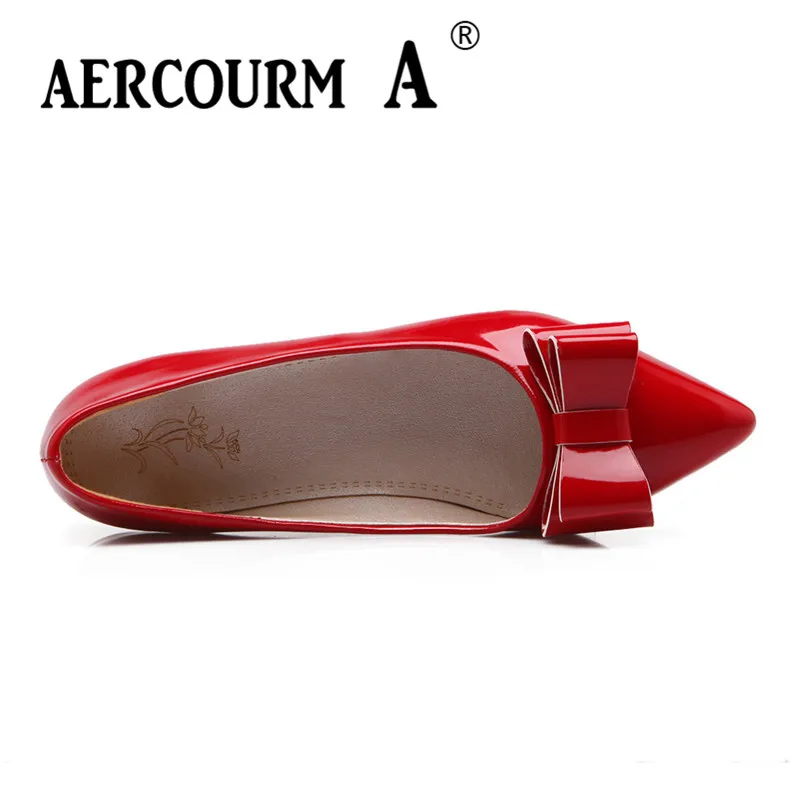 Aercourm A 2018 г. Новые весенние женские туфли на плоской подошве острый носок PU Heather