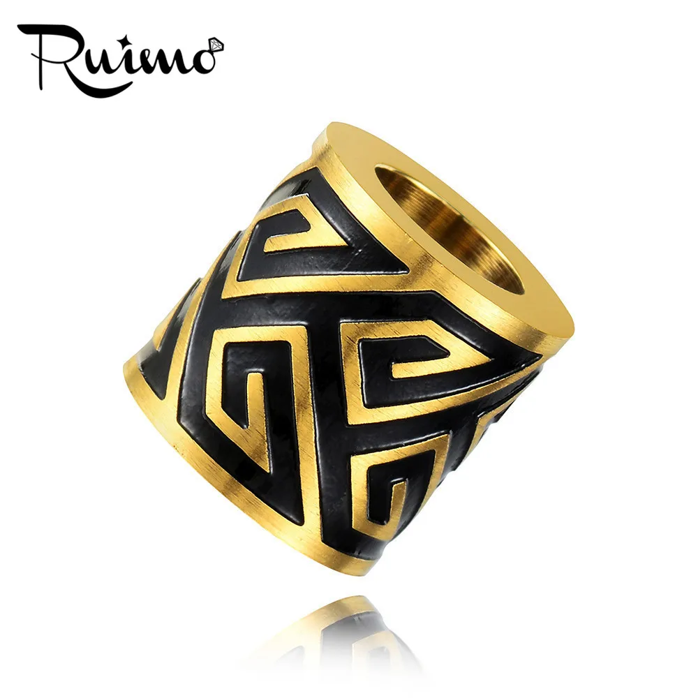 plating gold RUIMO ручная работа нержавеющая сталь Бусины Металлические бусины 6 мм 8 мм Размер отверстия бусины ювелирные изделия Аксессуары для изготовления браслета - Цвет: plating gold