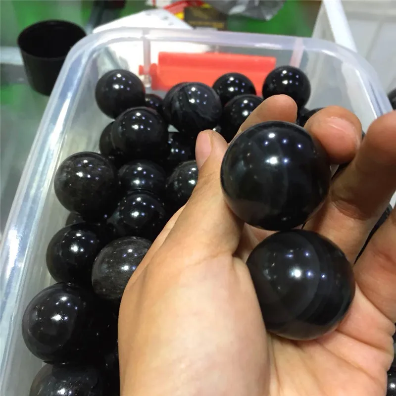 

2pcs drop shipping Natural golden obsidian Crystal gemstone ball meditation reiki healing rainbow obsidian crystal gemstone bead