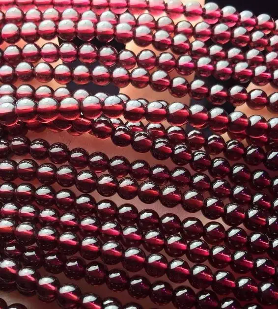ZCD 1217 + чистый натуральный гранат вокруг трех браслеты на коленях 4 5 мм | Украшения
