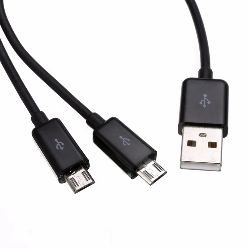 Высококачественный чёрный/Белый USB 2 0 к Micro Штекерный Y образный разветвитель