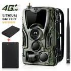 2 шт., 5000 мАч, зарядное устройство, 4G MMS SMTP FTP, Охотничья фотоловушка, сотовая Мобильная камера наблюдения за дикой природой HC801LTELI, 20 МП, 1080P