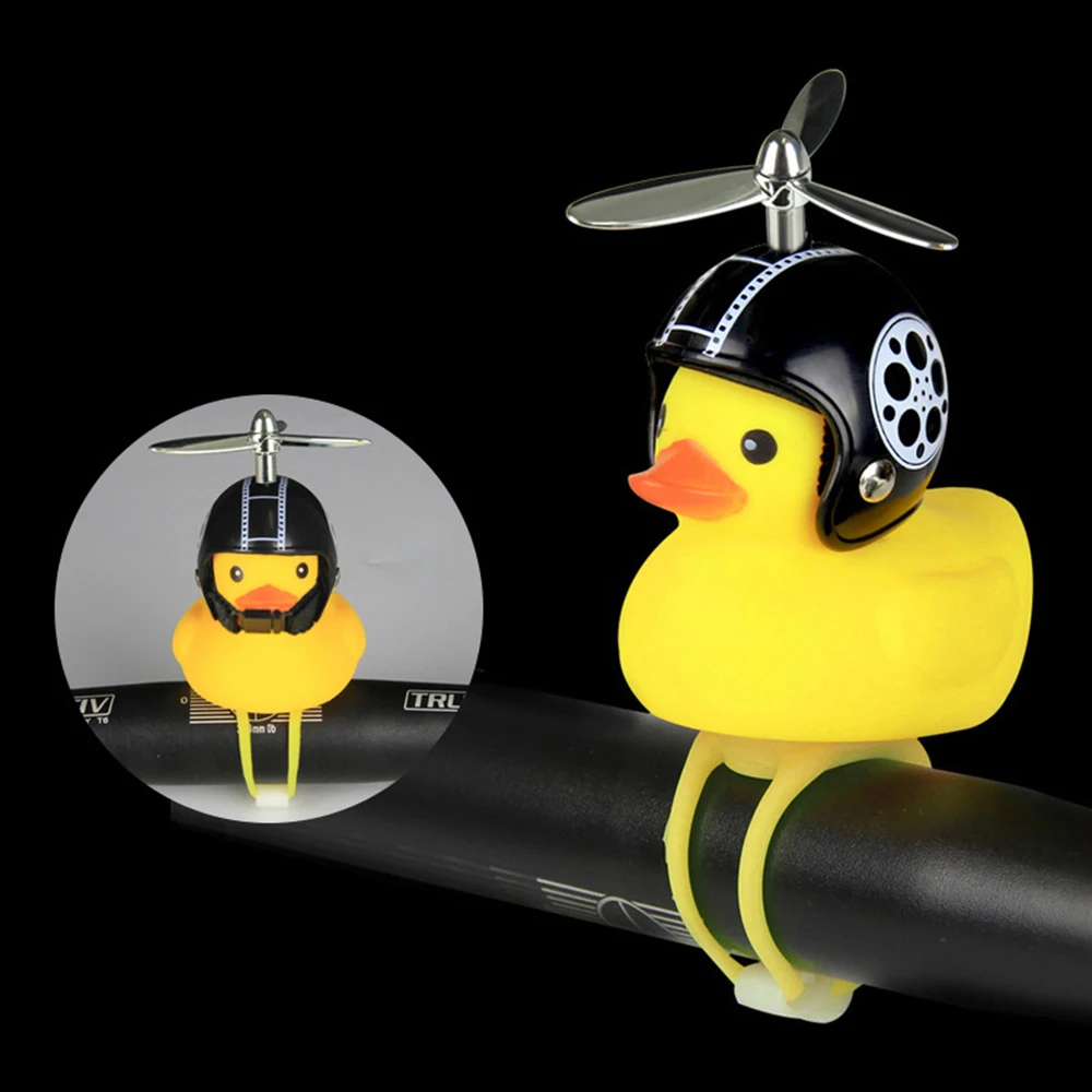 

1PCS Little Duck Bicycle Bell With Bike Light Silica Gel MTB Road Bike Motor Helmet Riding Cycling Accessories Handlebar Bell