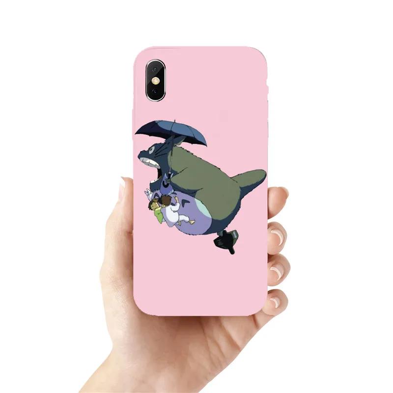 TPU Bonito Kawaii Totoro аниме Ghibli Миядзаки A Viagem de Chihiro Kaonashi TPU Macio Caso de Telefone кларо Para iPhone 6S 7 8 X - Цвет: TPU