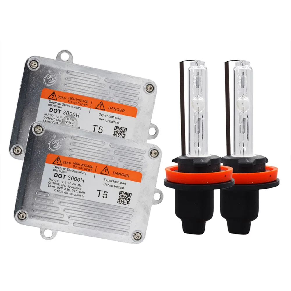 Оригинальный 55W DLT Cnlight HID набор ламп 4300K 5000K 6000K Лампа H1 H3 H7 H11 9005 D2H лампа T5 балласт