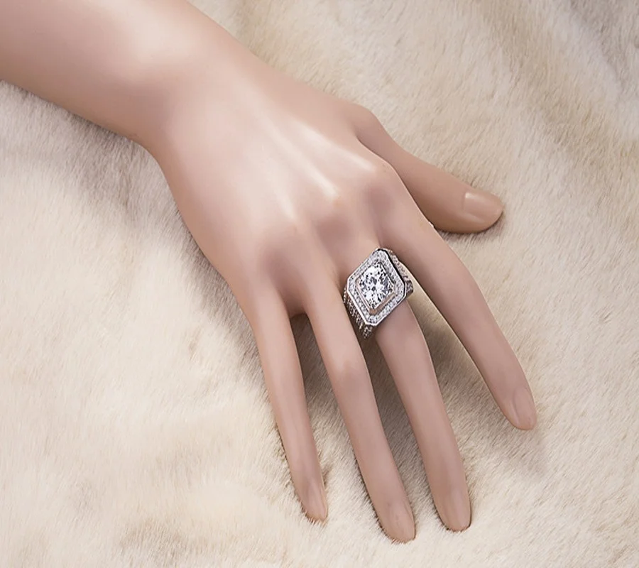 4 цвета Модный тренд ювелирные изделия Циркон медные кольца для мужчин