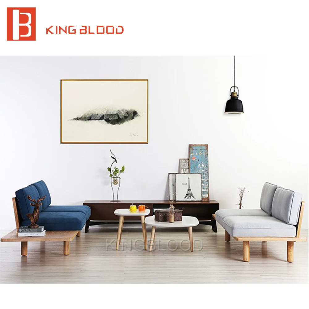 Низкая цена современный скандинавский тканевый домашний лобби деревянный диван - Фото №1