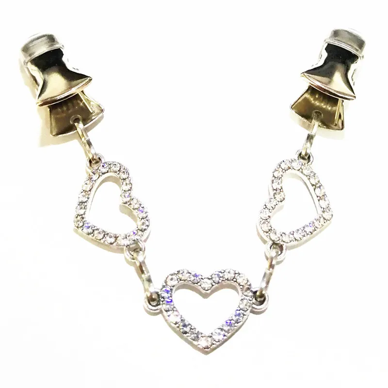 Сердце стразы зажим для одежды кардигана ювелирные изделия цепочка стиль шаль