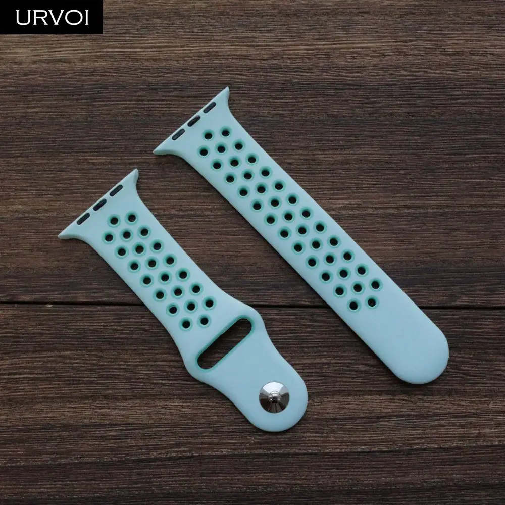 URVOI спортивный ремешок для Apple Watch Nike+ Серия 5 4 3 2 1 силиконовый ремешок для iwatch Дышащие новые цвета 38/40 42/44 мм