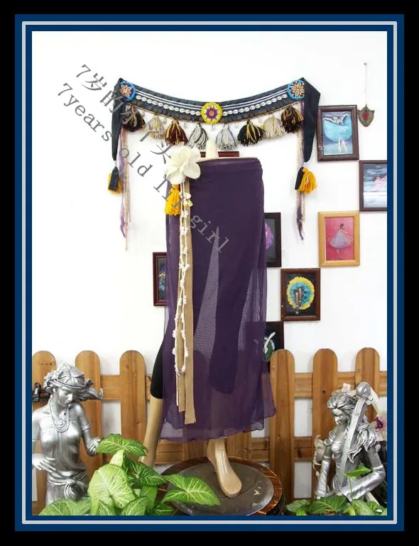 

Transparent Thin Skirt With Open Slit Belly Dance Skirt CX59