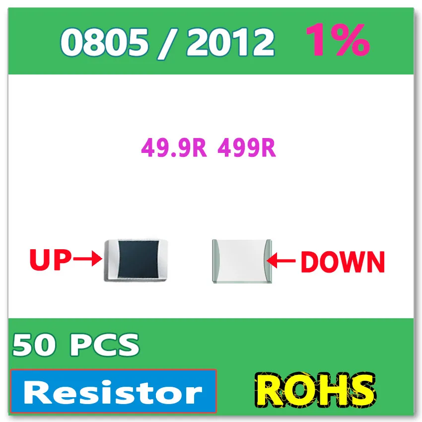 

JASNPROSMA OHM 0805 F 1% 50pcs 49.9R 499R smd 2012 Resistor