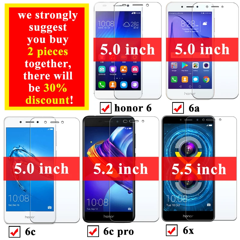 Защитное стекло Honor 6a 6c Pro Safety Armor 6x закаленное Honer 6 A C X защитная пленка для экрана C6