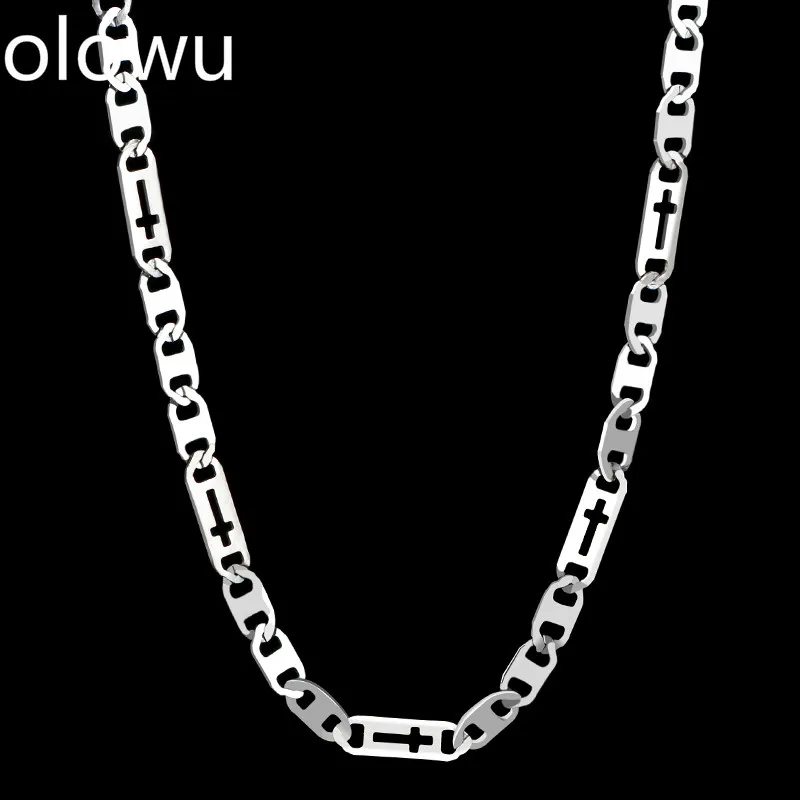 Ожерелье olowu серебряное золотое модное из нержавеющей стали | Украшения и