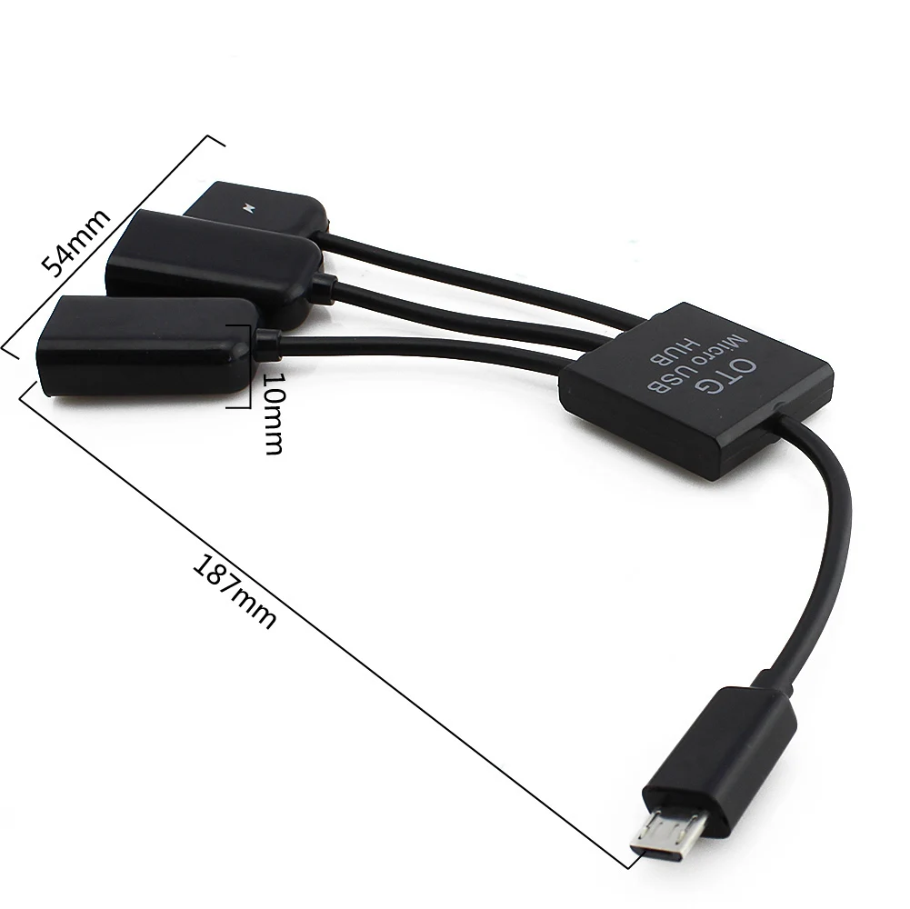 CHUYI Dual 3 в 1 Micro USB хост OTG концентратор адаптер кабель конвертер удлинитель зарядка