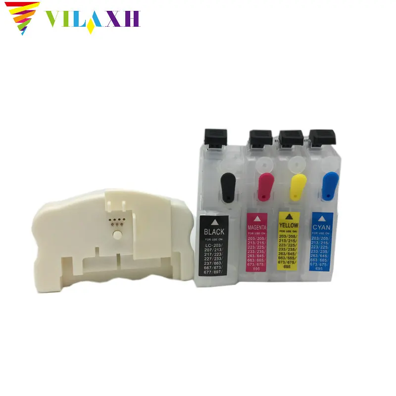 Vilaxh LC103 LC105 LC107 LC113 LC115 LC117 LC123 LC125 LC127 LC133 многоразовый чернильный картридж + QE 565 чип