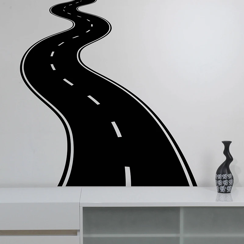 

YOYOYU 40 colors Vinyl wall sticker Curved Road Pattern Removeable Wall Decal Salon Livingroom Bedroom Wall Decor ZX223