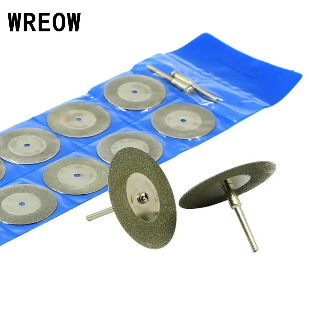 

WREOW 10pcs Diamond Cutting Discs Drill Bit Wheel Cutting Disc Circular Saw Blade Wheels Saw Blades for Rotary Tool Stone Blade