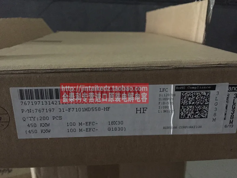 Горячая распродажа 10 шт./30 шт. импортные origl Rubycon 450V100UF 18X30 KXW серии 105 градусов электролитные конденсаторы