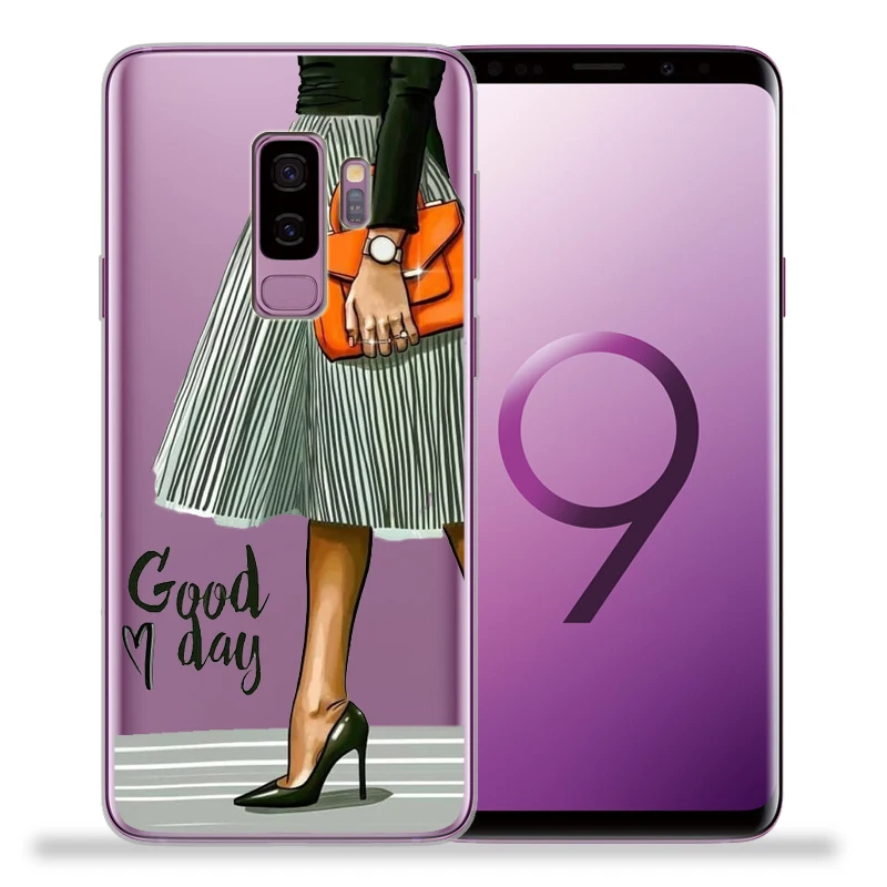Модные женские туфли на высоком каблуке с цветами для samsung Galaxy S9 S8 S10 Plus S7 S6 Edge S10 Lite Note 8 9 Мягкий ТПУ чехол Etui