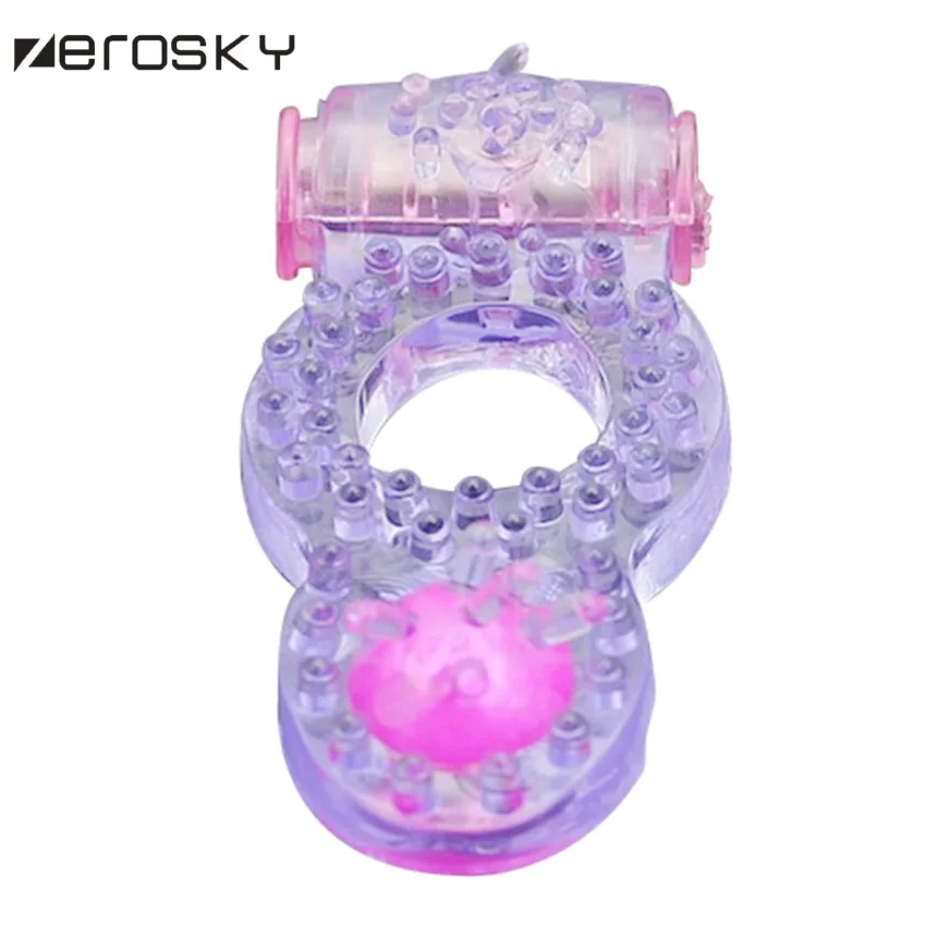 Zerosky вибрационное кольцо для пениса клитор двойное вибрирующее на пенис