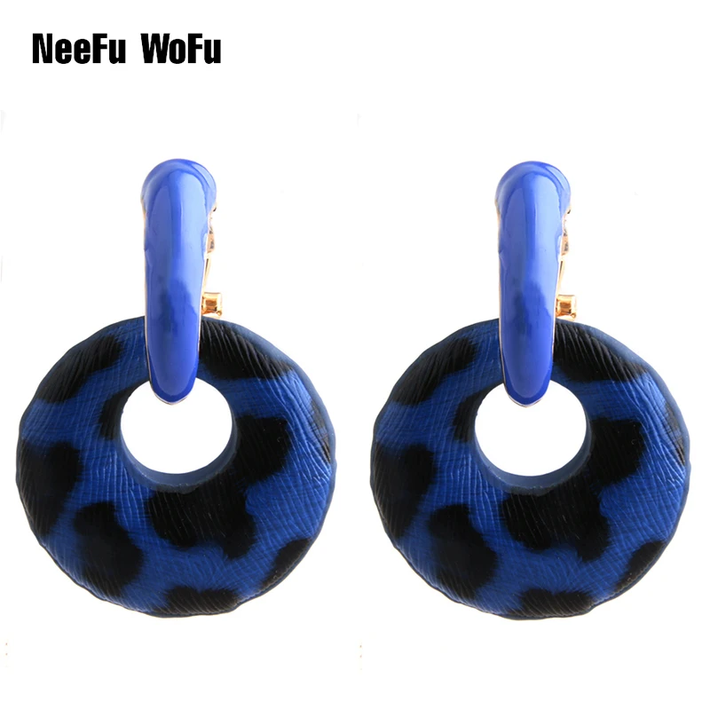 Висячие большие серьги круглые с тигром кожаные длинные из цинкового сплава