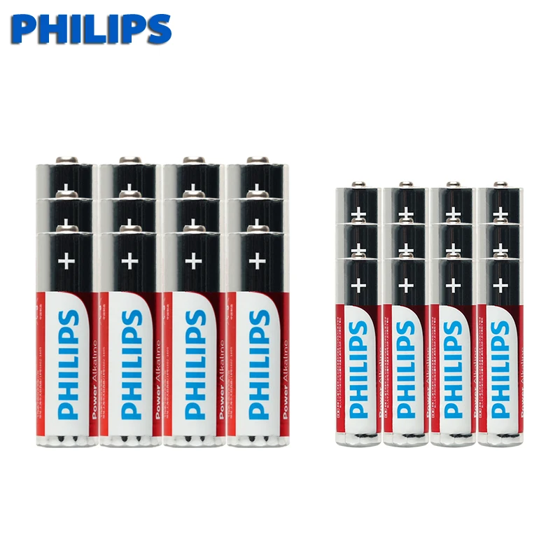 Набор из 24 элементов) щелочные батареи philips 1,5 в LR03P R03P R03-12 шт. AAA LR03 и 12 шт. LR6 AM3 E91 MN1500 AA