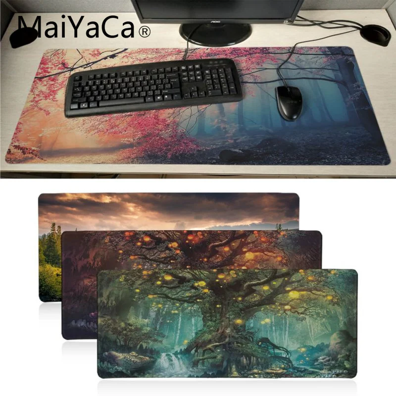 MaiYaCa, Новое поступление, коврик для мыши с пейзажным деревом, геймерский игровой коврик, большой игровой коврик для мыши, геймерский коврик для украшения рабочего стола дома и офиса