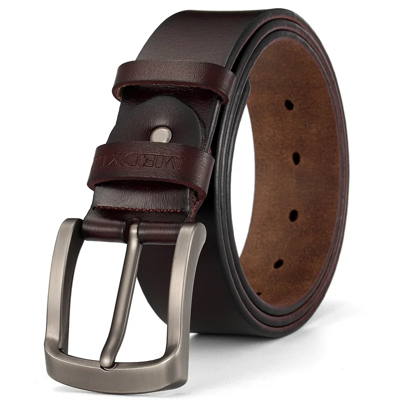 Coffee Бренд MEDYLA мужской кожаный ремень высокого качества из натуральной кожи деловой Повседневный ремень для мужчин повседневные брюки костюм джинсы аксессуары - Цвет: Coffee