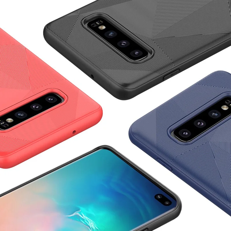 Newest Geometric Grinding Sot TPU Case For Samsung S10 S10Plus S10E Cover Fashion Black Frosted Business Coque |