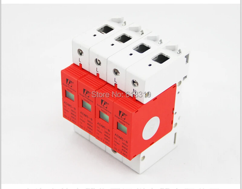 Фото (1 шт./лот) din-рейка 35 мм Lightning Surge 80KA 4P (3P + N) 385 в силовое устройство защиты от (1 шт./лот) din-рейка 35 мм Lightning Surge 80KA 4P (3P + N) 385 в силовое устройство защиты от