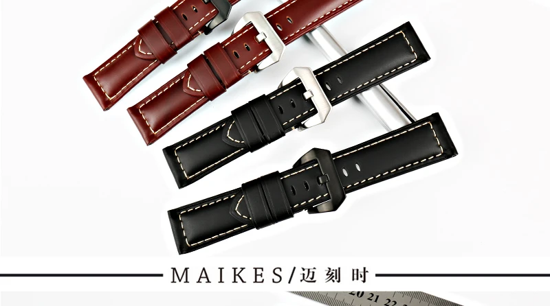 MAIKES дизайн винтажные часы ремешок для Fossil Натуральная кожа Ремешок коричневые часы аксессуары для Panerai ремешок для часов