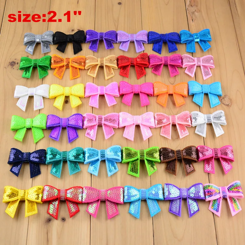 Мини банты из бутика с бантом расшитые блестками 60 шт./лот 2 1 дюйма аксессуары для