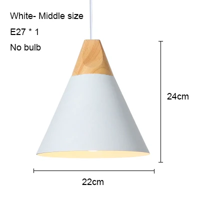 White 220mm no bulb Светодиодный подвесной светильник s современный подвесной светильник для столовой деревянный скандинавский светильник красочный подвесной светильник для ресторана кофе спальни E27 светодиодный светильник - Цвет корпуса: White 220mm no bulb
