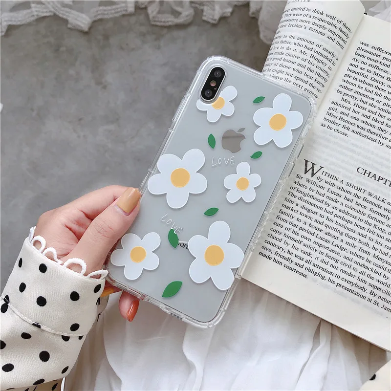 Милый милый маленький цветок Мягкий ТПУ чехол для телефона iPhone 7 8 Plus XR X XS MAX 6 6s