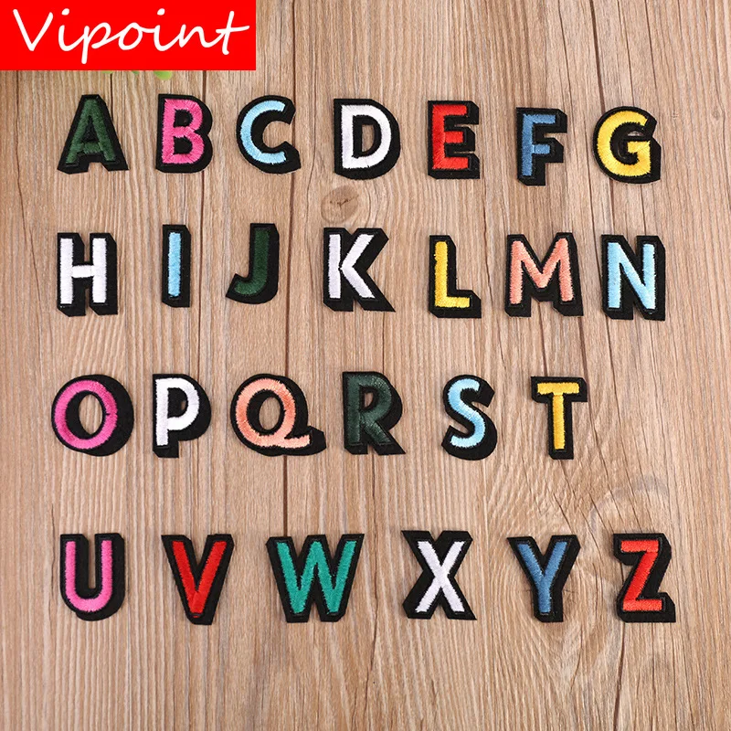 VIPOINT Вышивка буквы нашивки Алфавит значки аппликации патчи для одежды YX