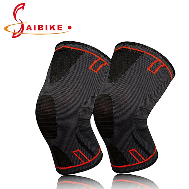 SAIBIKE 1 пара коленный бандаж, поддержка колена для бега, артрит, разрыв мениска, спорт, облегчение боли в суставах и восстановление травм колодки - Цвет: As the show Red