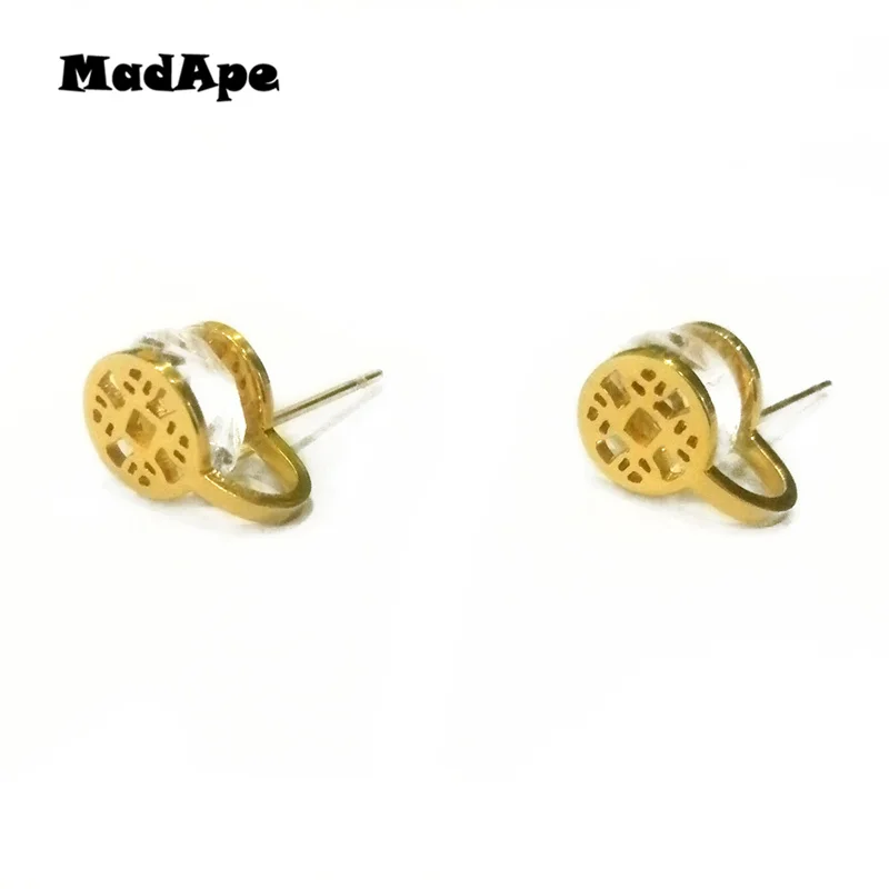 Женские серьги-пусеты MadApe круглые серьги из нержавеющей стали 316L с цирконием 2019 |