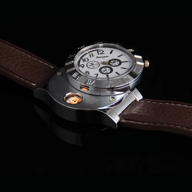 Новые часы с USB зарядкой ветрозащитные электронные беспламенные прикуриватели