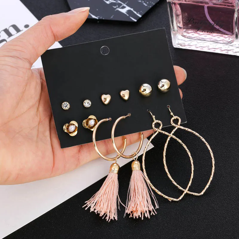 6 пар/лот новые серьги-гвоздики для женщин массивные жемчужные длинные большие