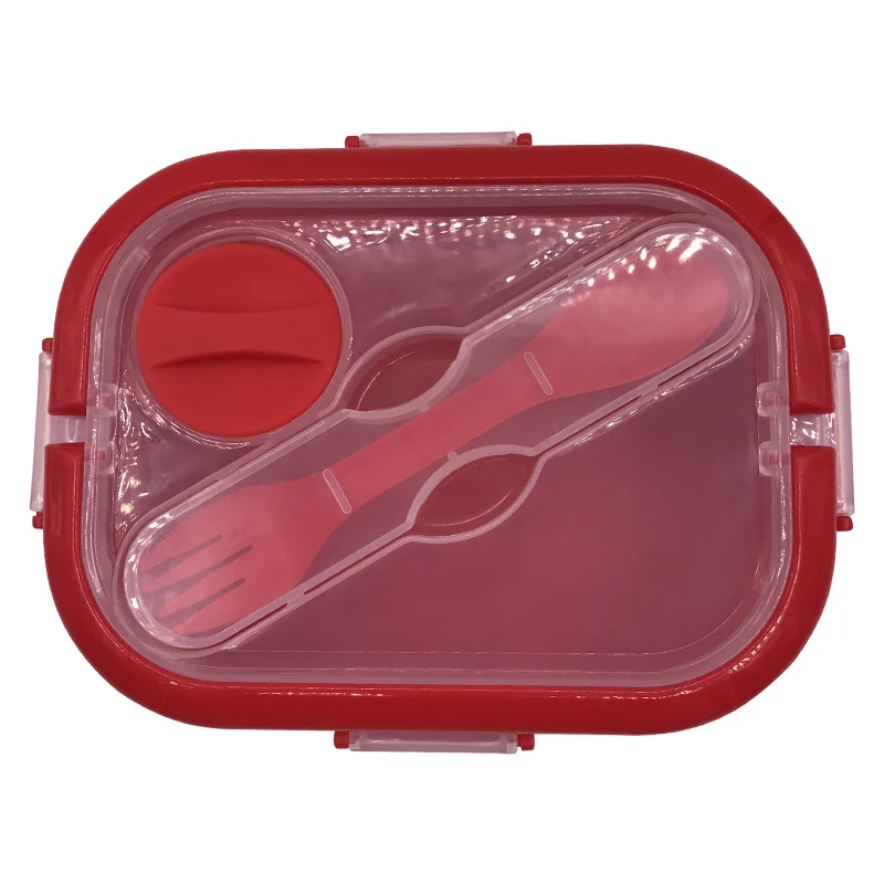 Красный Силиконовый Ланч-бокс Bento, портативный складной контейнер для пищевых продуктов, Bento box, контейнер для еды и обедов для детей, школьные двери - Цвет: Красный