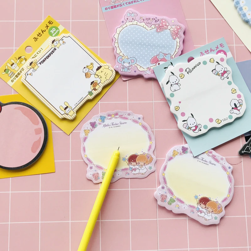 30 pages /Pack Melody Frog Dog Twin Stars Memo Pads Sticky Notes Student Stationery