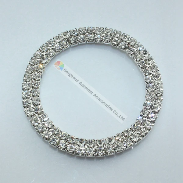 20 шт 50 мм кольцо с чешским прозрачным кристаллом Rhinestone пряжка SS12 3 камнями в