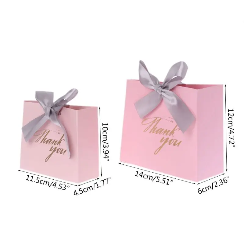 5Pcs Thank You Paper Candy Chocolate Cake Boxes Package Gift Bag Wedding Party Favors with Ribbon | Дом и сад