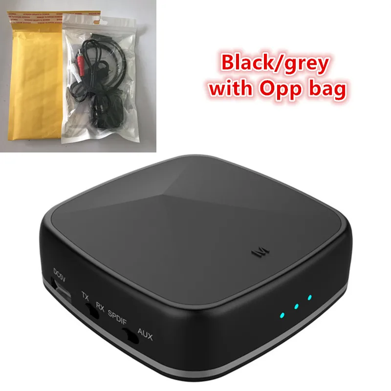 Grey with Opp bag HAAYOT Aptx HD Bluetooth приемник передатчик беспроводной 3,5 мм Aux RCA оптический SPDIF аудио адаптер CSR8675 низкая задержка для ТВ автомобиля - Цвет: Grey with Opp bag