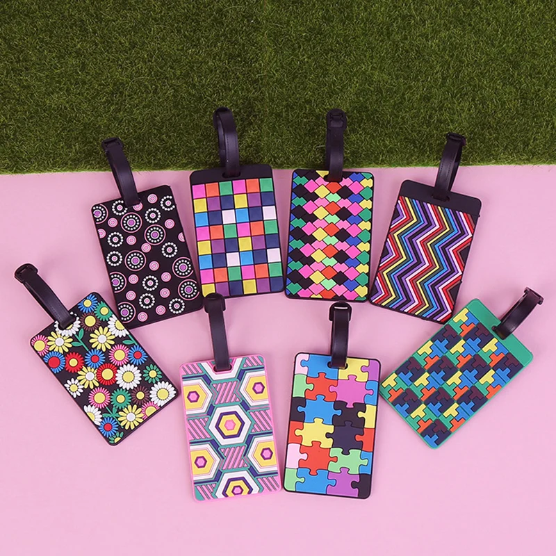 Мультяшная Красивая бирка для багажа ПВХ женщин и мужчин Дорожный чемодан имя