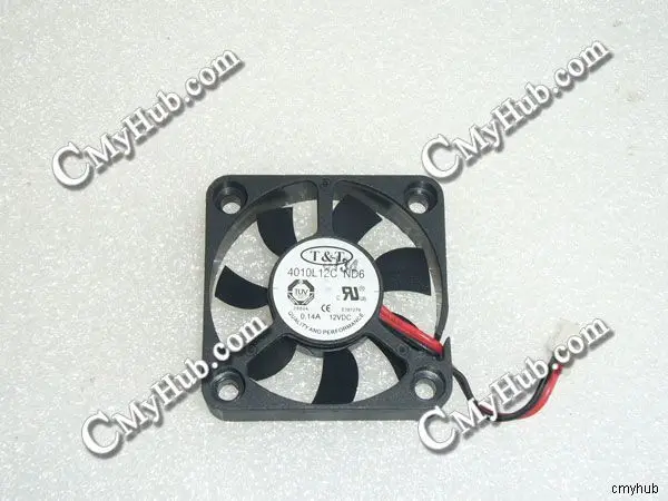 Подлинный для T &amp 4010L12C ND6 DC12V 0.14A 2-контактный 2-проводной 40x40x10 мм вентилятор