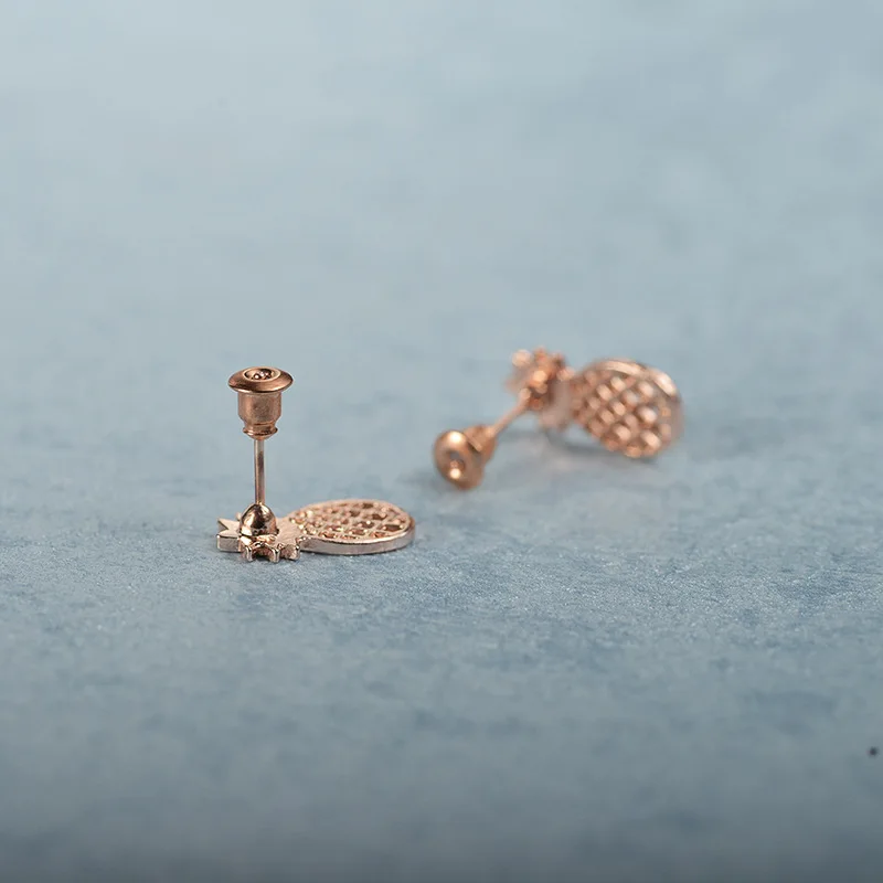 Модные металлические Простые полые золотистого цвета сережки в виде ананасов с