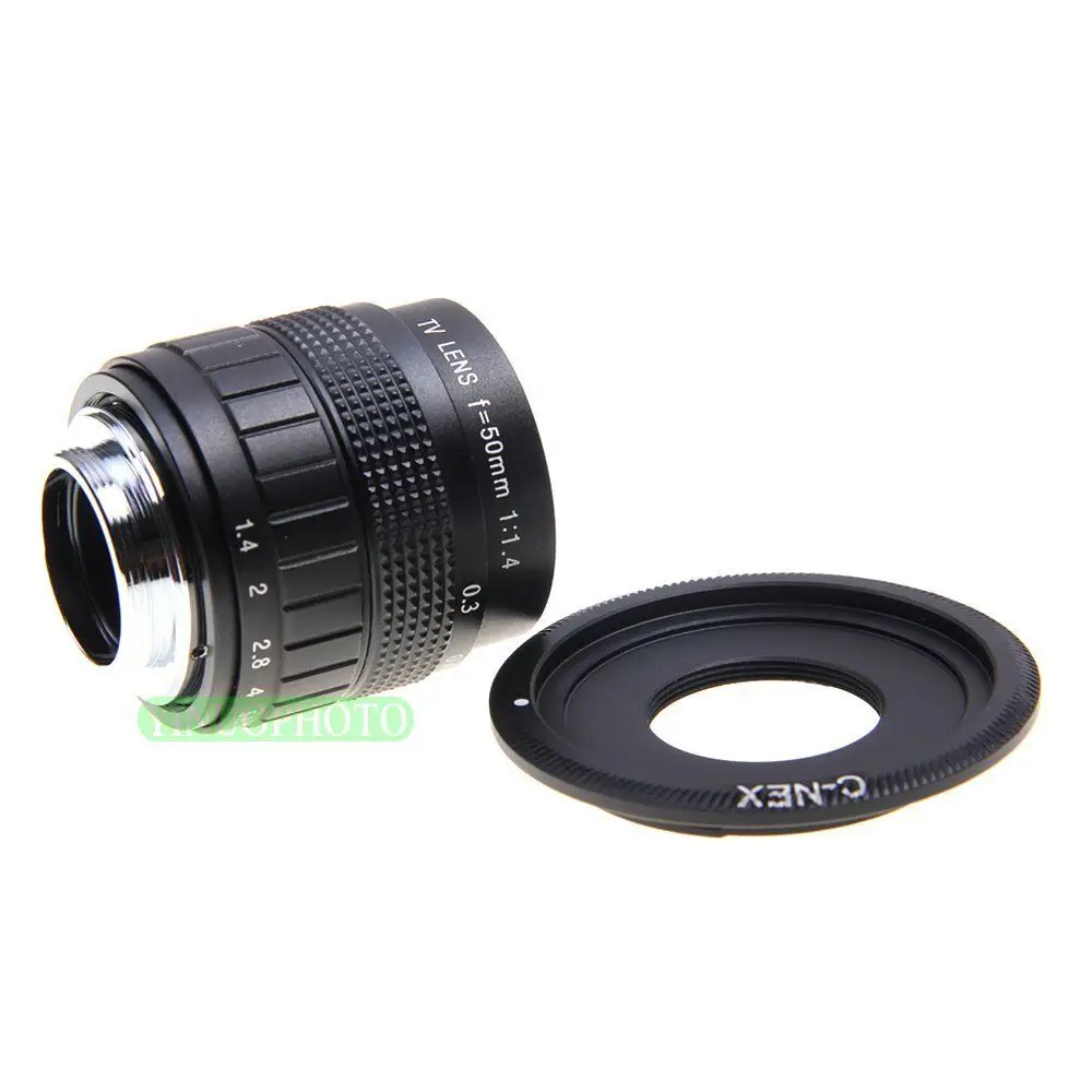 Фуцзянь 50 мм F1.4 CC TV lens + C Mount для Sony E NEX3 NEX C3 F3 5 5N 5R 5T A6000 A5000|c mount|tv lens50mm f1.4 |