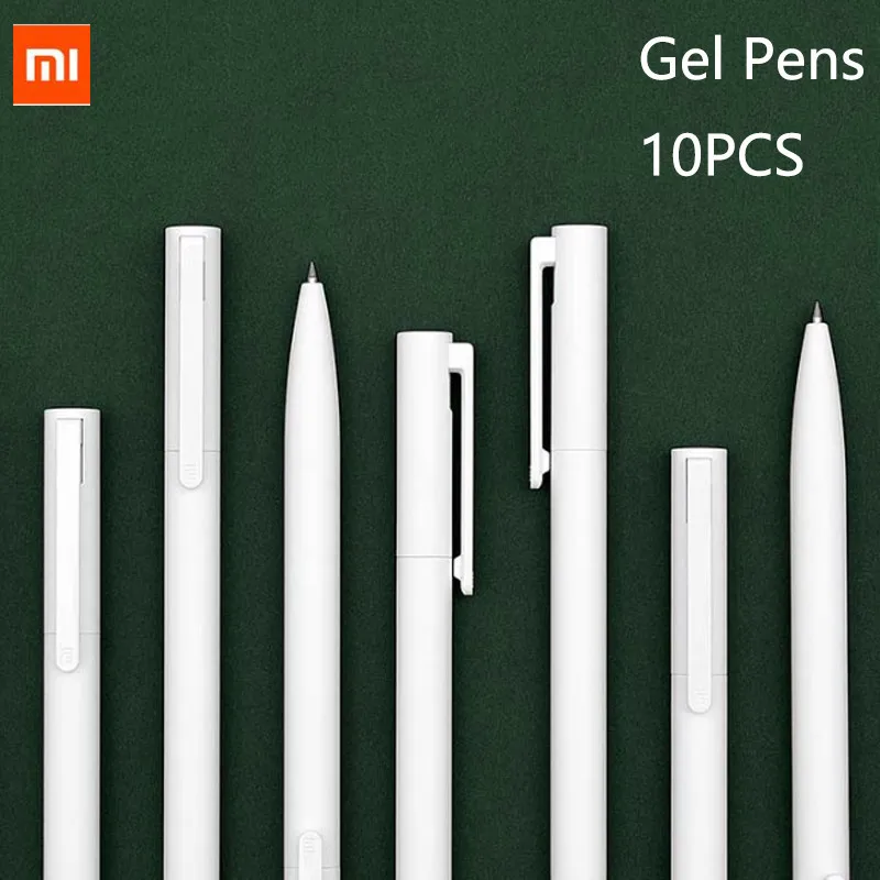 Новый Xiaomi Mijia 10 шт. гелевые ручки без кепки 0 5 мм пуля ручка черный белый PREMEC